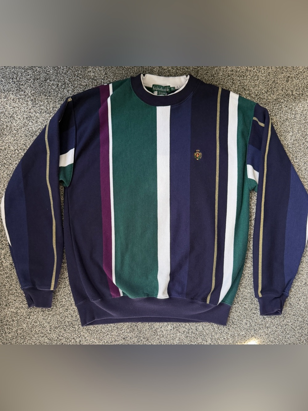 Knights of Round Table vintage 90s striped sweatshirt - Size XL